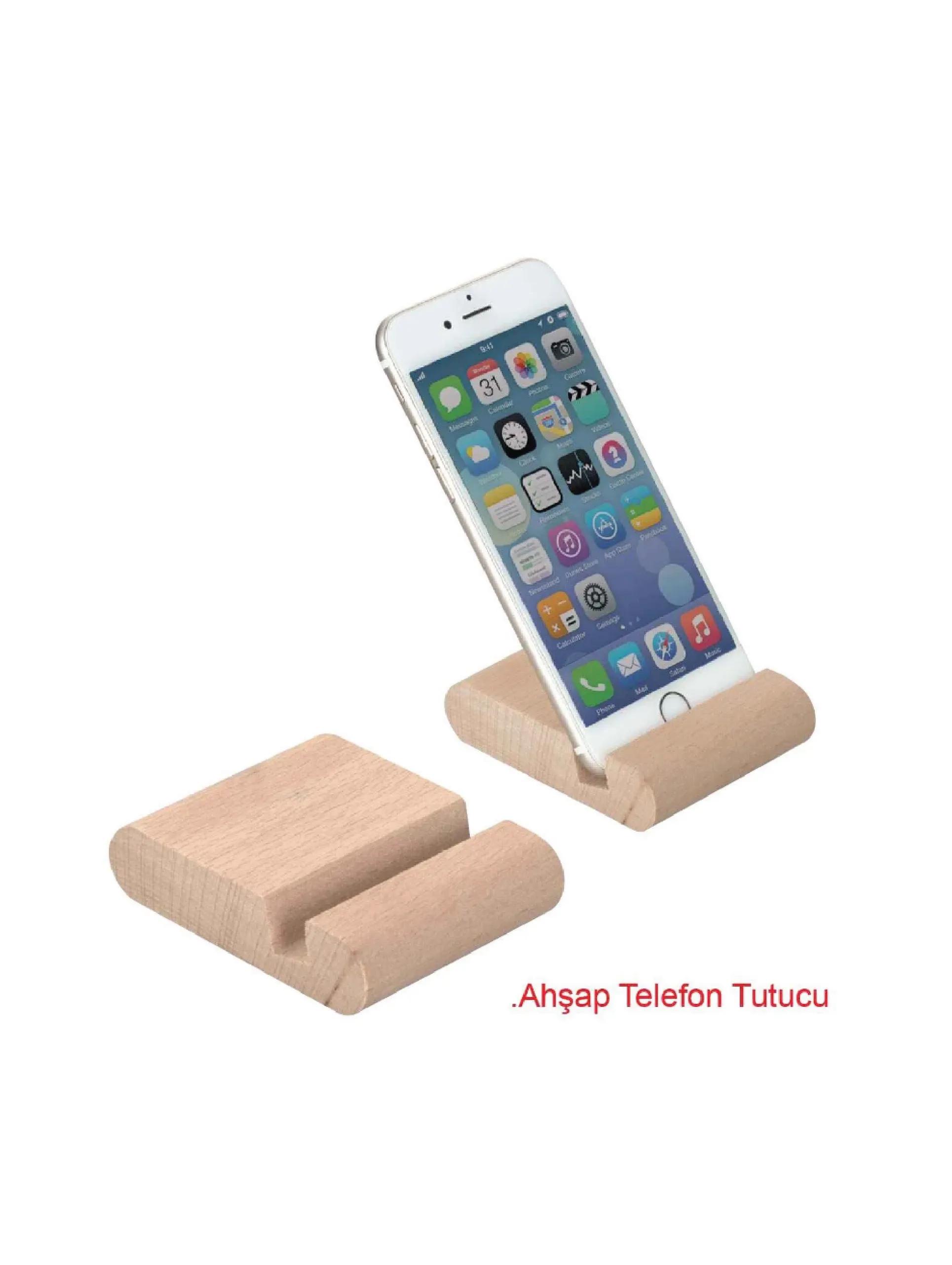 Promosyon Ahşap Telefon Tutucu ( 6,4 x 8 x 1,8 cm ) LGD-50